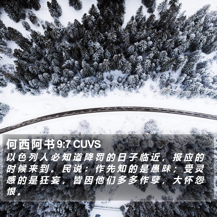 何 西 阿 书 9:7 CUVS Bible Study