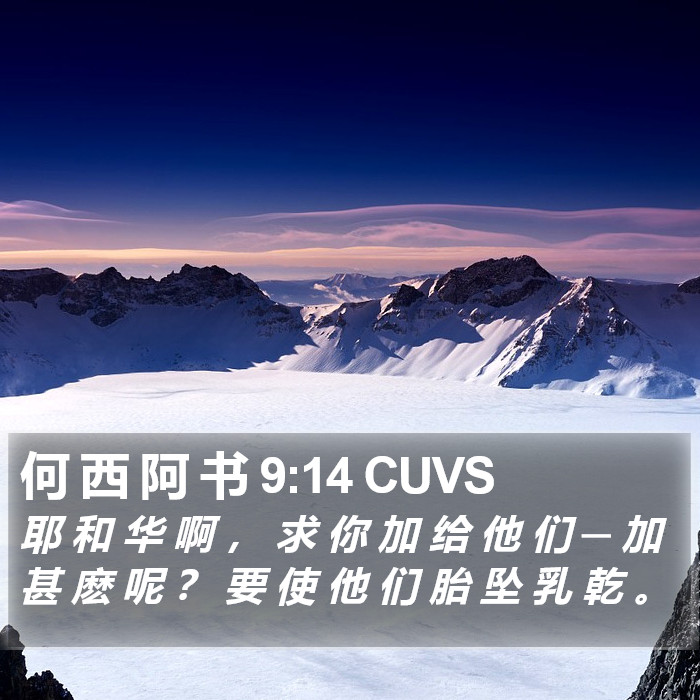 何 西 阿 书 9:14 CUVS Bible Study