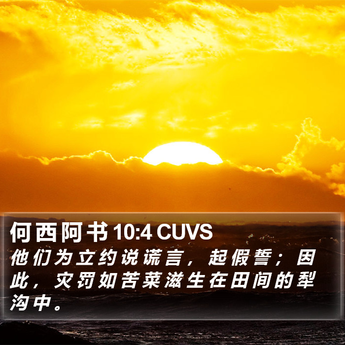 何 西 阿 书 10:4 CUVS Bible Study