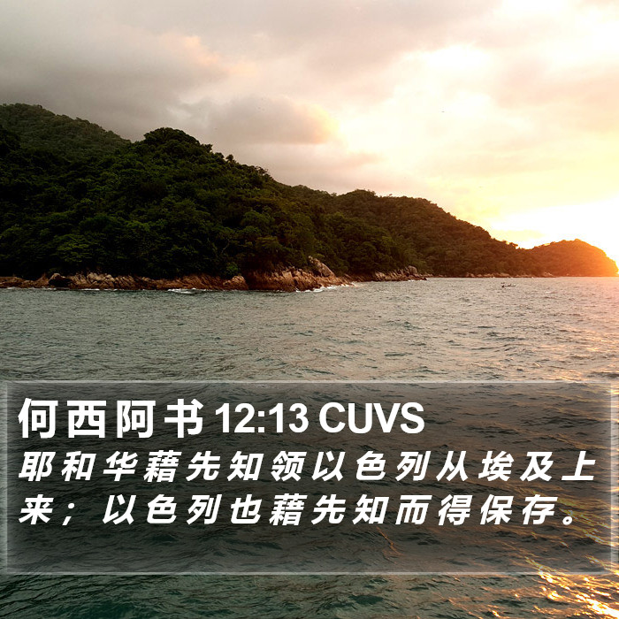 何 西 阿 书 12:13 CUVS Bible Study