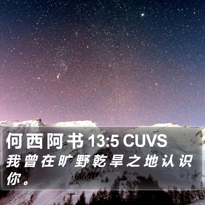 何 西 阿 书 13:5 CUVS Bible Study