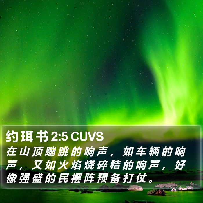 约 珥 书 2:5 CUVS Bible Study