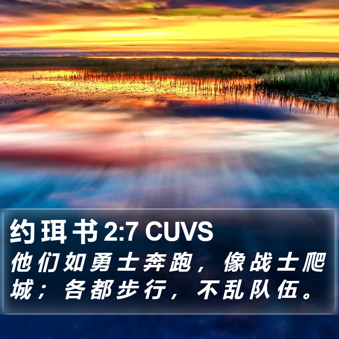 约 珥 书 2:7 CUVS Bible Study