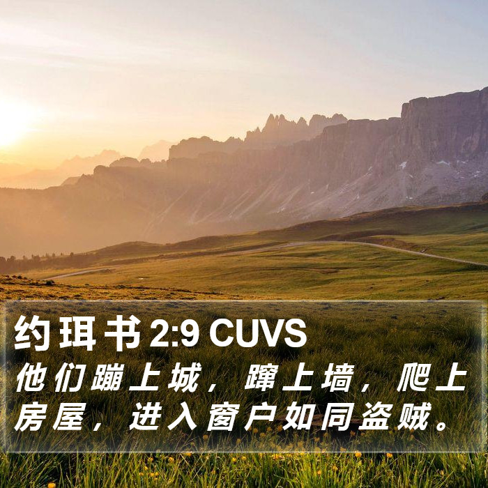 约 珥 书 2:9 CUVS Bible Study