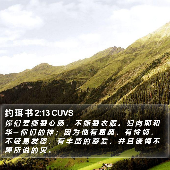 约 珥 书 2:13 CUVS Bible Study