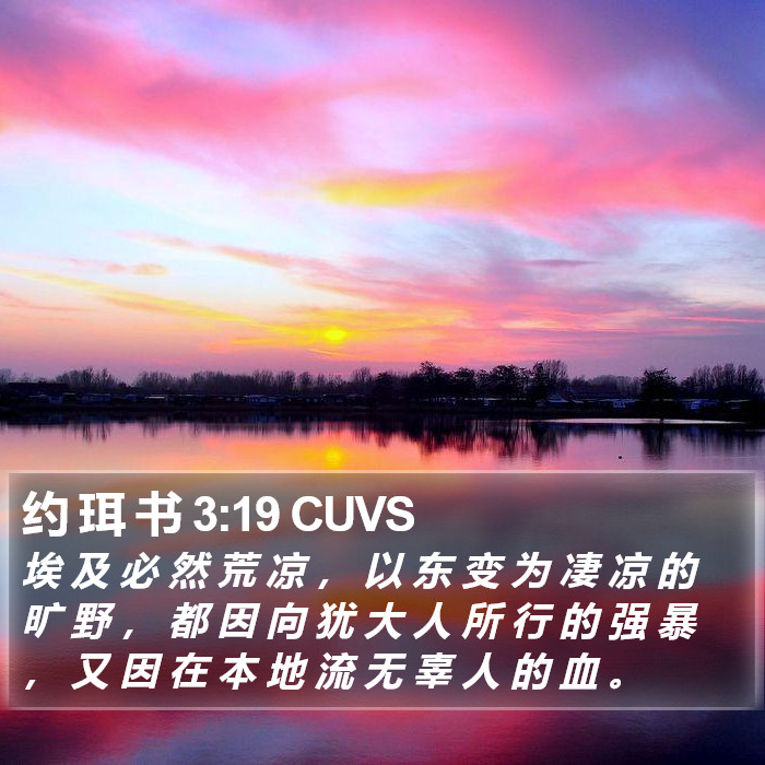 约 珥 书 3:19 CUVS Bible Study