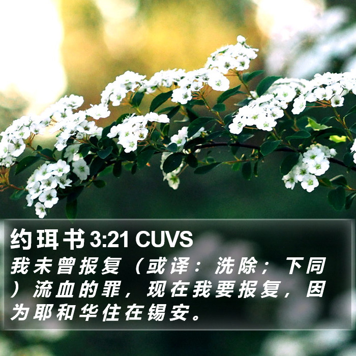 约 珥 书 3:21 CUVS Bible Study