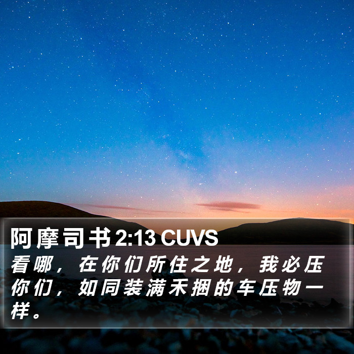 阿 摩 司 书 2:13 CUVS Bible Study