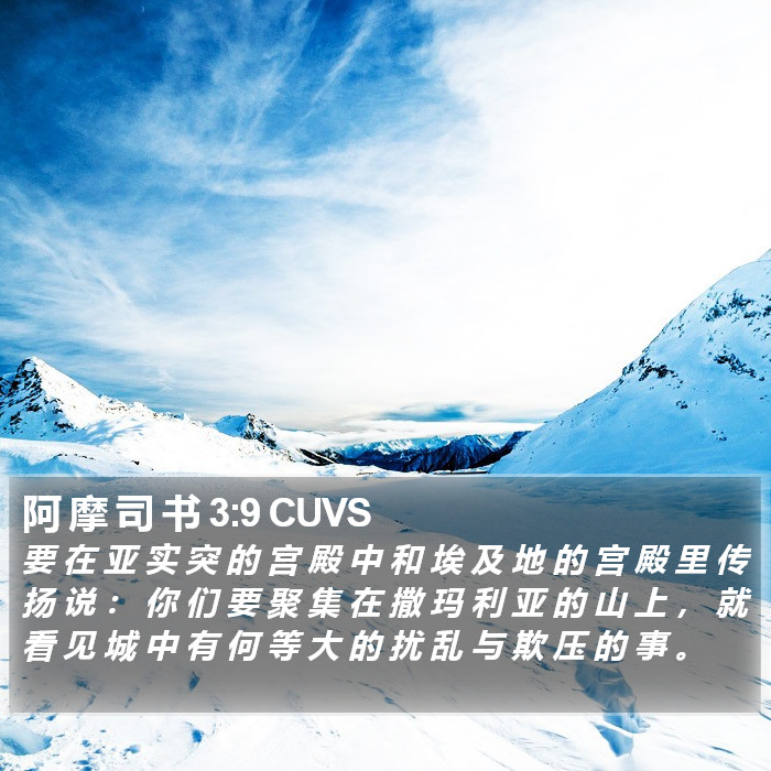 阿 摩 司 书 3:9 CUVS Bible Study