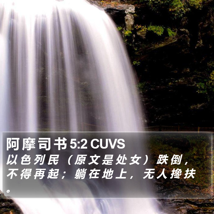 阿 摩 司 书 5:2 CUVS Bible Study