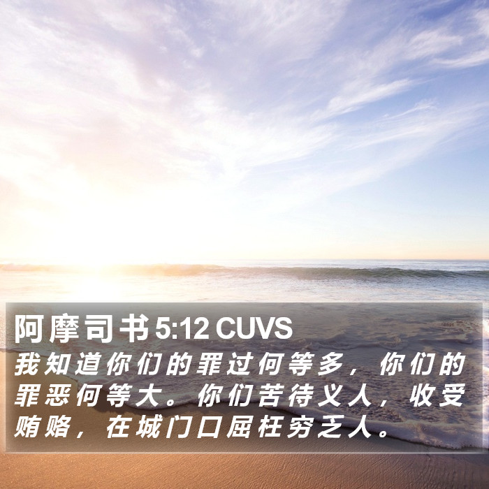 阿 摩 司 书 5:12 CUVS Bible Study