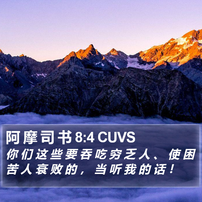 阿 摩 司 书 8:4 CUVS Bible Study