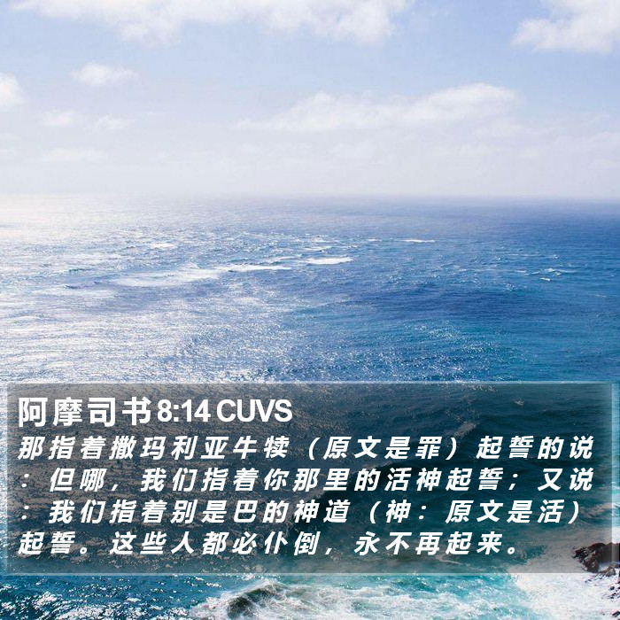 阿 摩 司 书 8:14 CUVS Bible Study