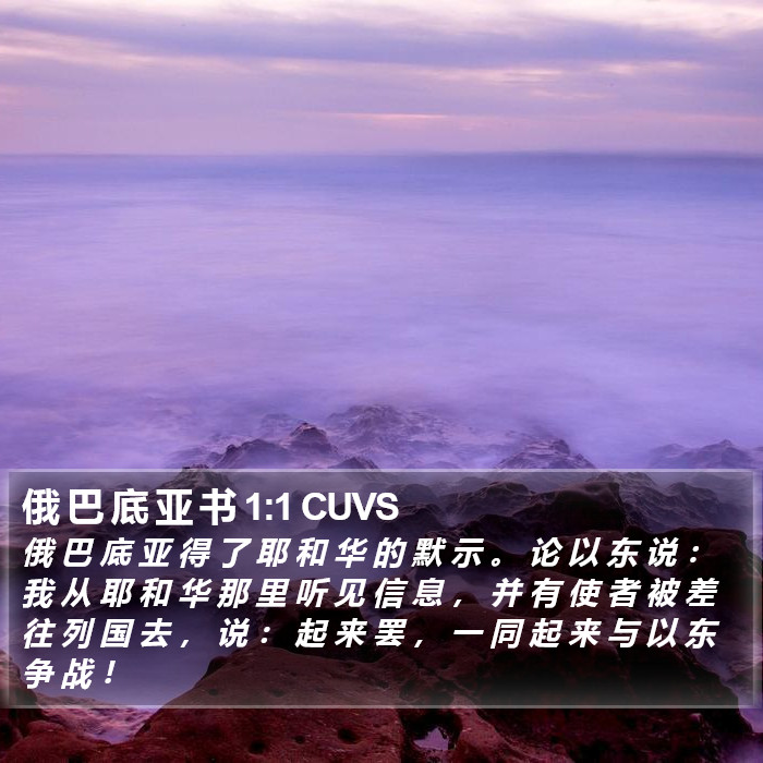 俄 巴 底 亚 书 1:1 CUVS Bible Study