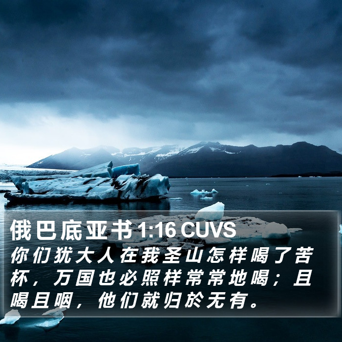 俄 巴 底 亚 书 1:16 CUVS Bible Study