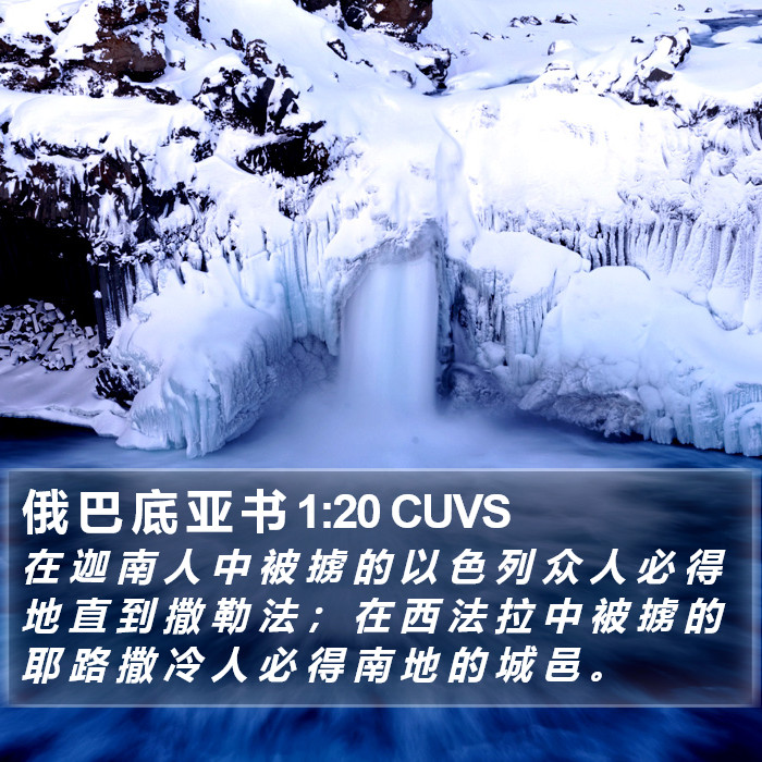 俄 巴 底 亚 书 1:20 CUVS Bible Study