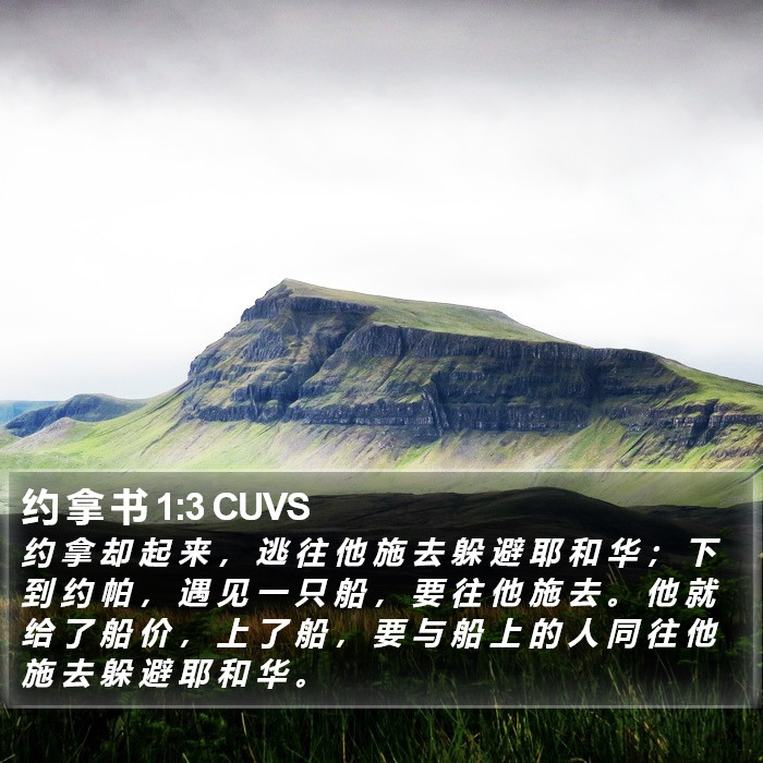 约 拿 书 1:3 CUVS Bible Study