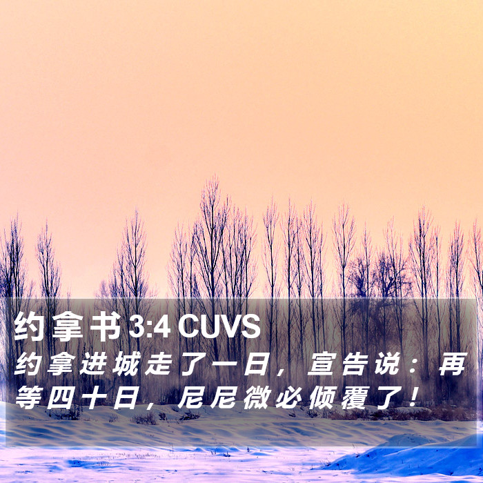 约 拿 书 3:4 CUVS Bible Study