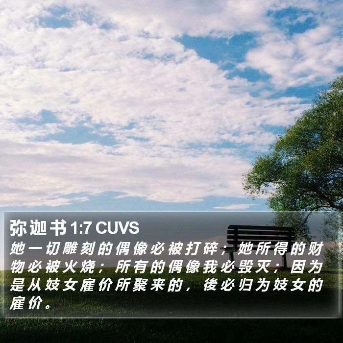 弥 迦 书 1:7 CUVS Bible Study