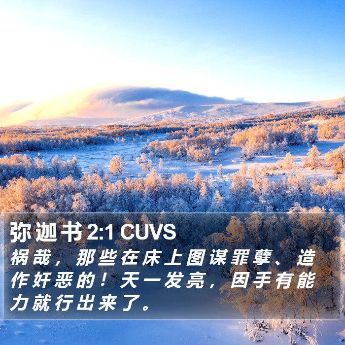 弥 迦 书 2:1 CUVS Bible Study