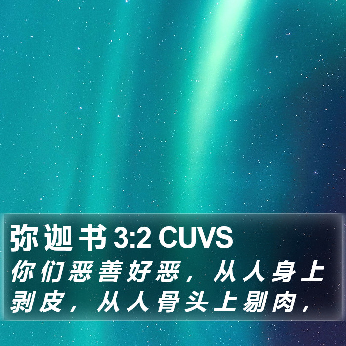 弥 迦 书 3:2 CUVS Bible Study