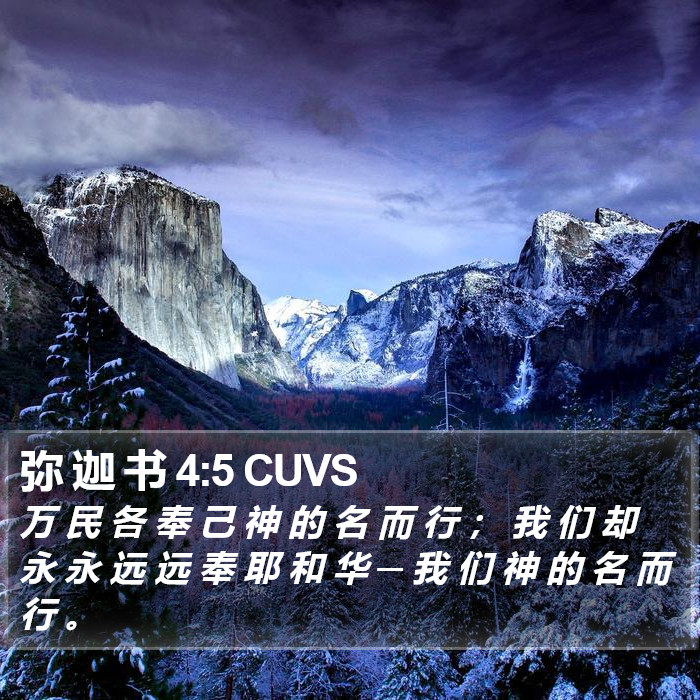 弥 迦 书 4:5 CUVS Bible Study