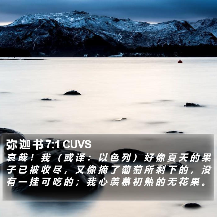 弥 迦 书 7:1 CUVS Bible Study