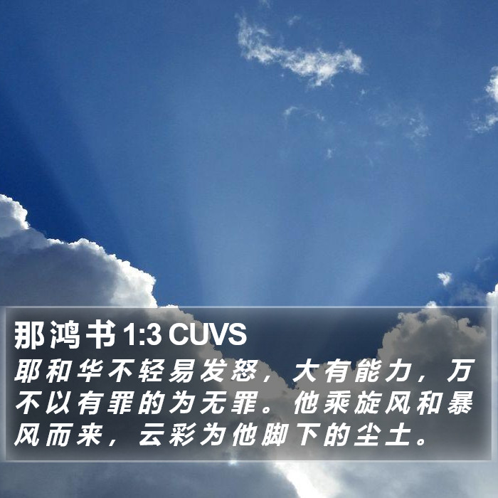 那 鸿 书 1:3 CUVS Bible Study