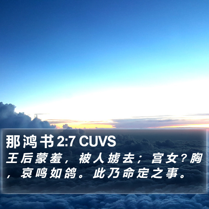 那 鸿 书 2:7 CUVS Bible Study