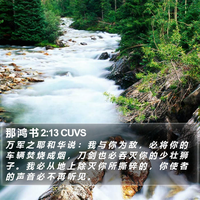 那 鸿 书 2:13 CUVS Bible Study