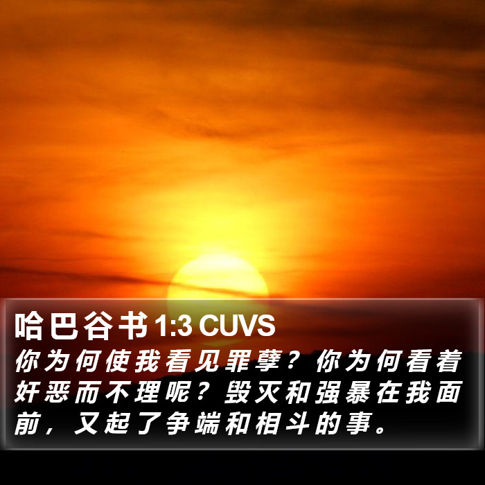 哈 巴 谷 书 1:3 CUVS Bible Study