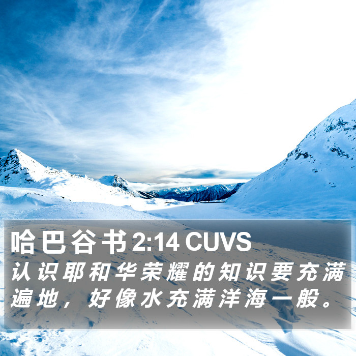 哈 巴 谷 书 2:14 CUVS Bible Study