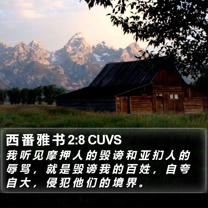 西 番 雅 书 2:8 CUVS Bible Study