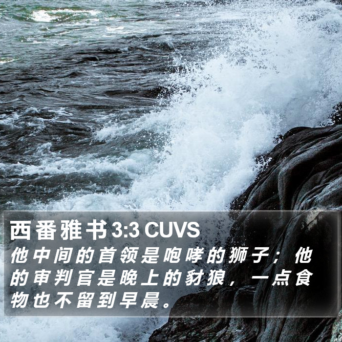 西 番 雅 书 3:3 CUVS Bible Study