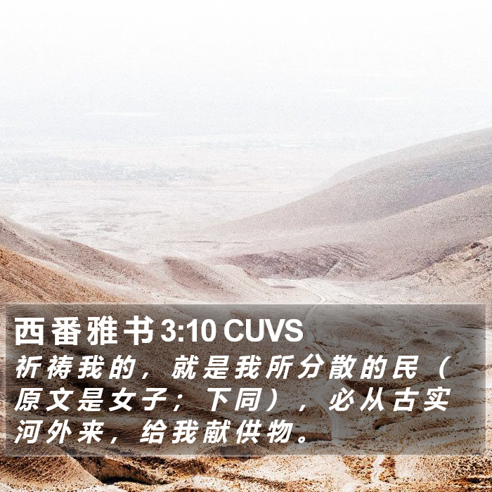 西 番 雅 书 3:10 CUVS Bible Study