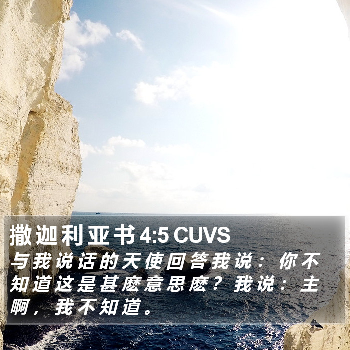 撒 迦 利 亚 书 4:5 CUVS Bible Study