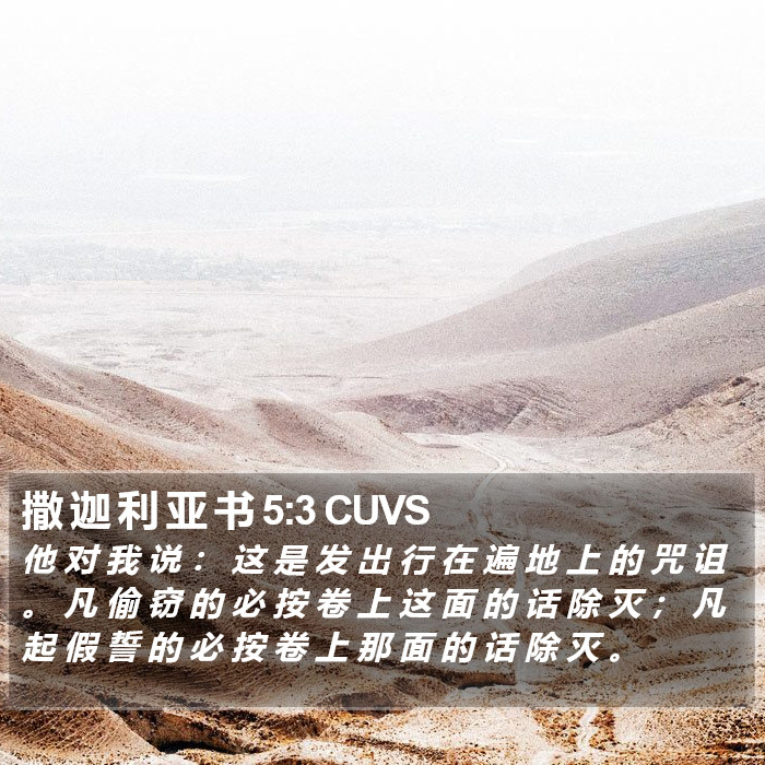 撒 迦 利 亚 书 5:3 CUVS Bible Study