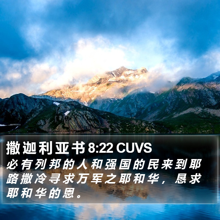 撒 迦 利 亚 书 8:22 CUVS Bible Study