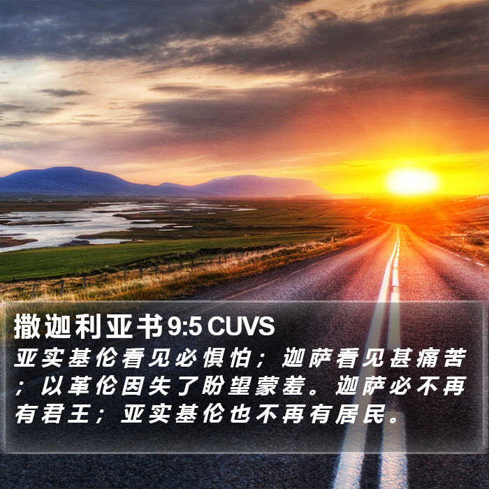 撒 迦 利 亚 书 9:5 CUVS Bible Study