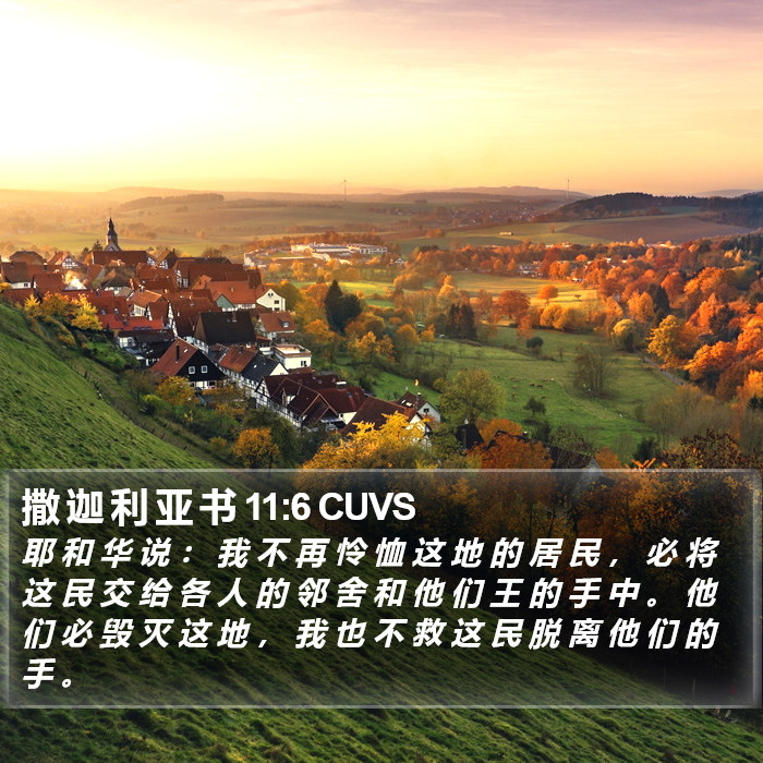 撒 迦 利 亚 书 11:6 CUVS Bible Study