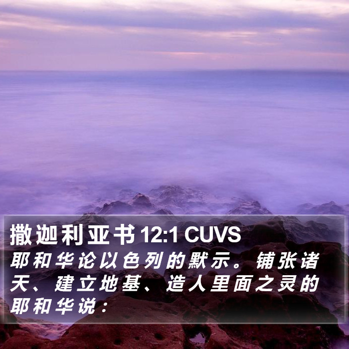 撒 迦 利 亚 书 12:1 CUVS Bible Study