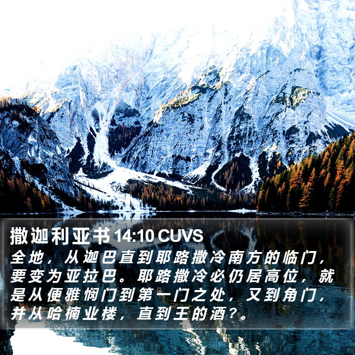 撒 迦 利 亚 书 14:10 CUVS Bible Study