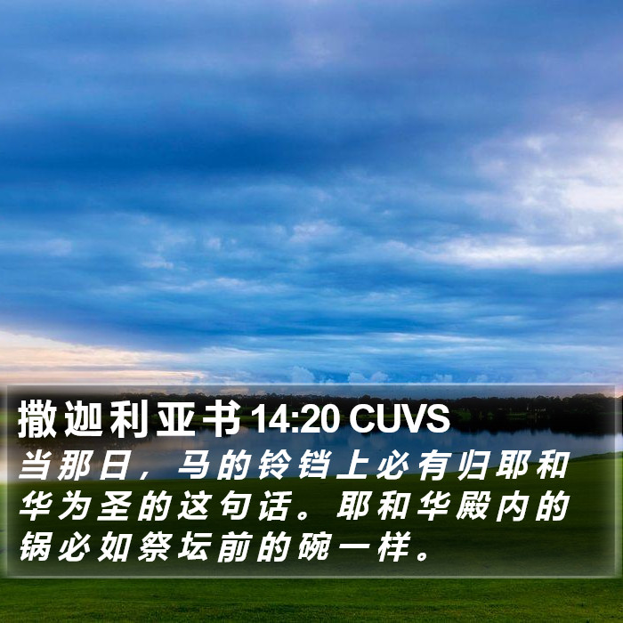 撒 迦 利 亚 书 14:20 CUVS Bible Study