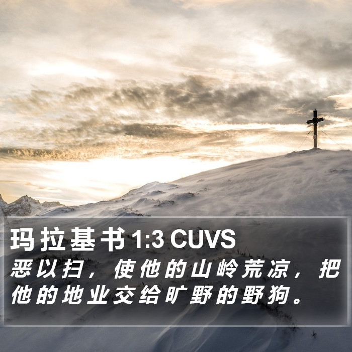 玛 拉 基 书 1:3 CUVS Bible Study