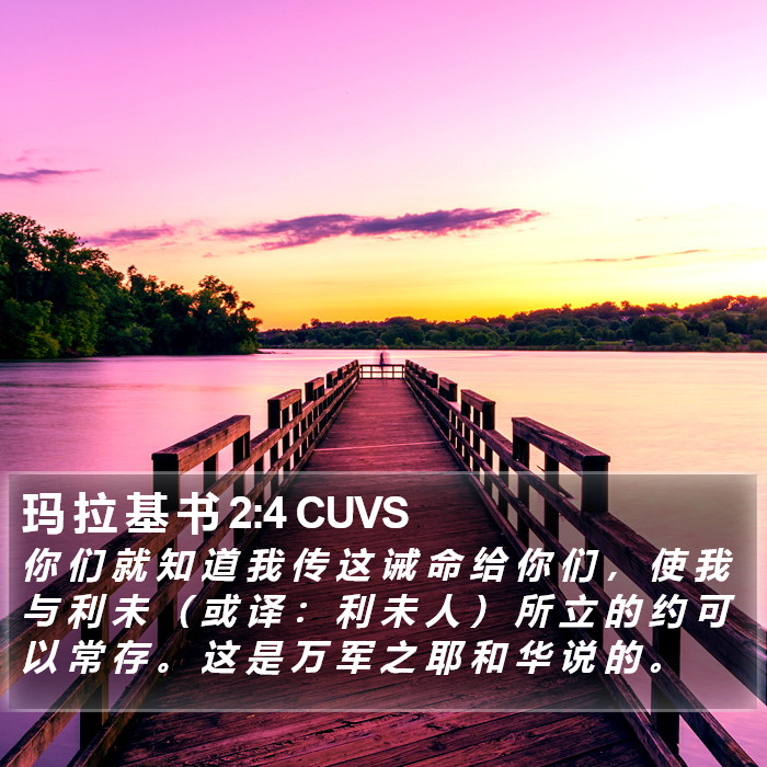 玛 拉 基 书 2:4 CUVS Bible Study