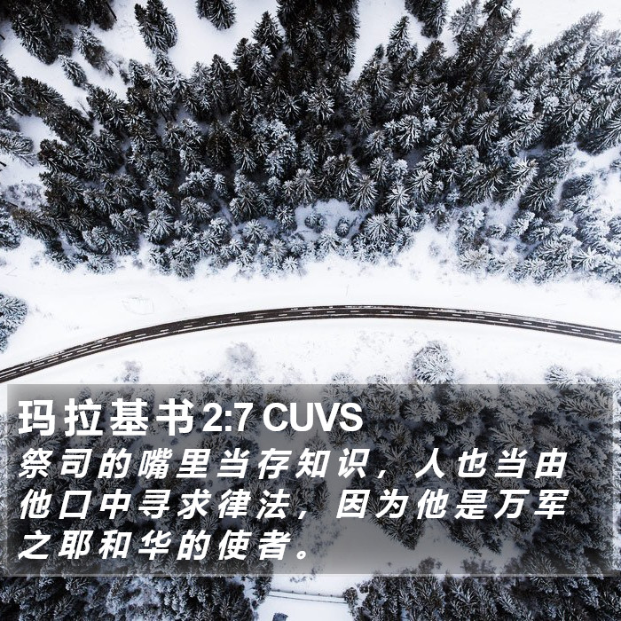 玛 拉 基 书 2:7 CUVS Bible Study