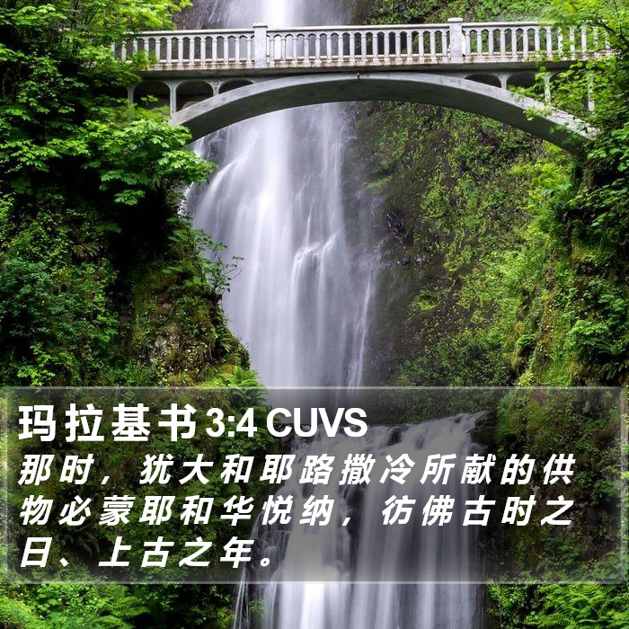 玛 拉 基 书 3:4 CUVS Bible Study