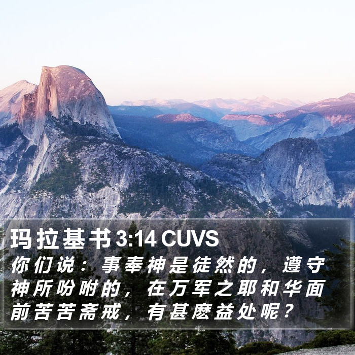 玛 拉 基 书 3:14 CUVS Bible Study