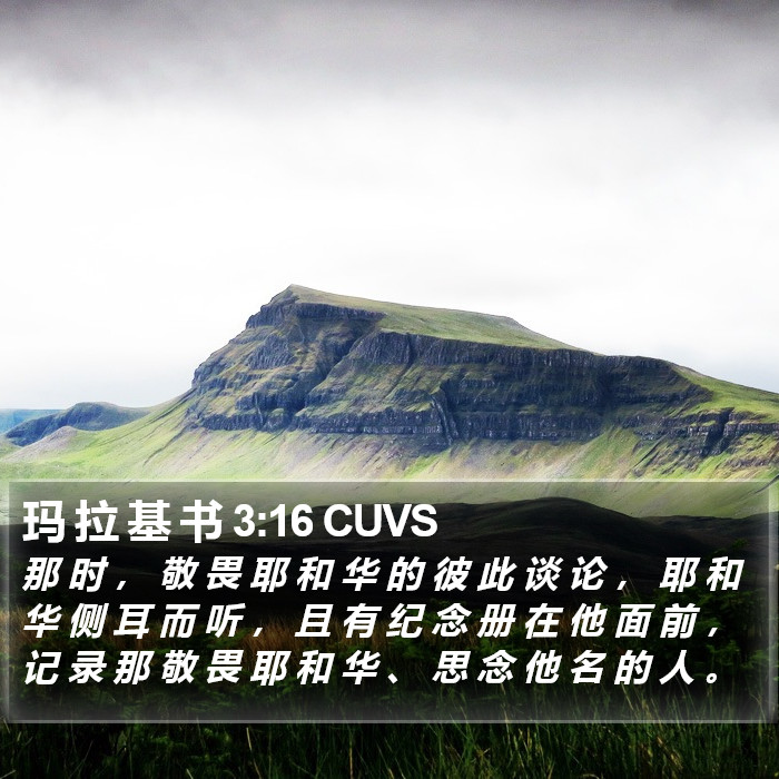 玛 拉 基 书 3:16 CUVS Bible Study