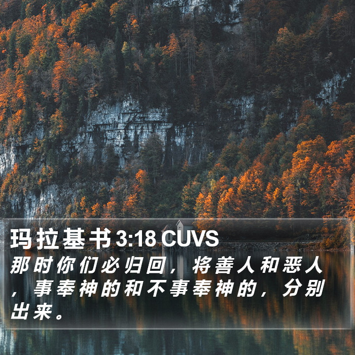 玛 拉 基 书 3:18 CUVS Bible Study